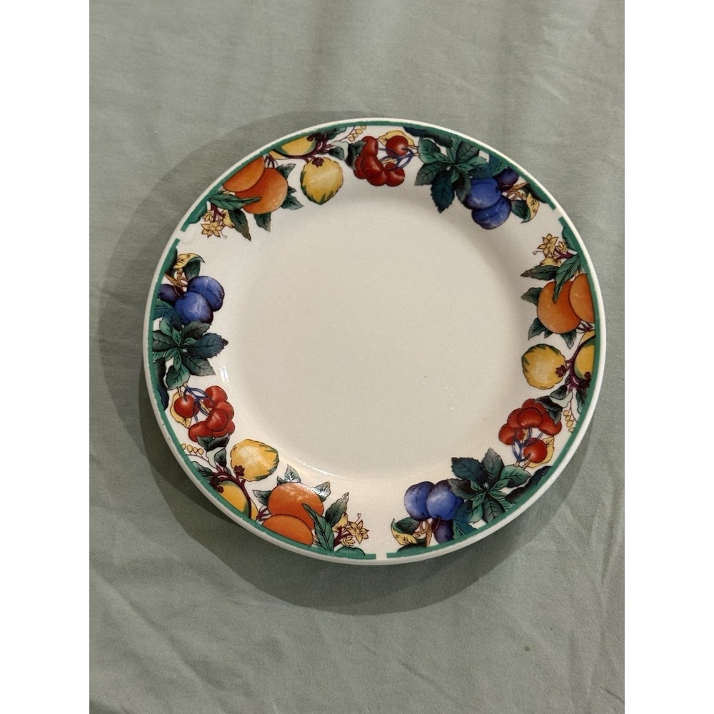 Maplehill Stoneware Harvest Fruit Set 2 Salad Plates 8" & 2 Saucers Vintage - Picture 4 of 7
